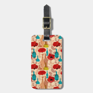 Blumen-, Vasen- und Flaschenmuster Gepäckanhänger