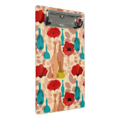Blumen-, Vasen- und Flaschenmuster Mini Klemmbrett (Schrägansicht)