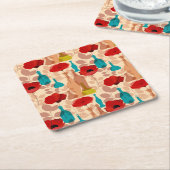 Blumen-, Vasen- und Flaschenmuster Rechteckiger Pappuntersetzer (angewinkelt)