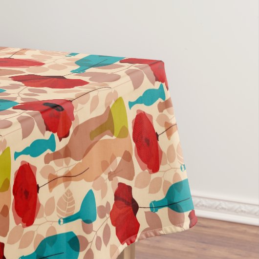 Blumen-, Vasen- und Flaschenmuster Tischdecke (Beispiel)