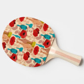 Blumen-, Vasen- und Flaschenmuster Tischtennis Schläger (Seitenansicht)