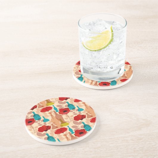 Blumen-, Vasen- und Flaschenmuster Untersetzer (Seite)