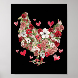 Blumen-Ventil-Chicken - Westlicher Valentinstag Mä Poster