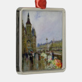 Blumen-Verkäufer durch die Seine Silbernes Ornament (Rechts)