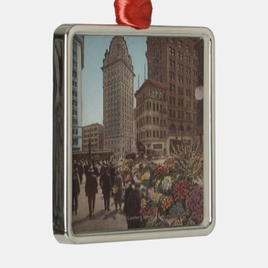 Blumen-Verkäufer, Kearny u. Markt-Straßen Ornament Aus Metall (Rechts)