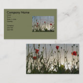 Blumen - vier rote Mohnblumen Visitenkarte (Vorne/Hinten)