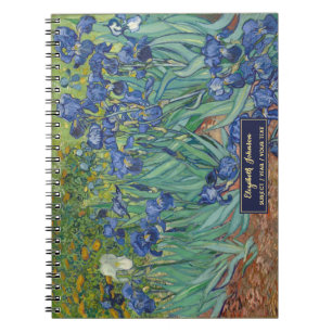 Blumen Vincent Van Gogh Vintage Kunst Gold Monogra Notizblock