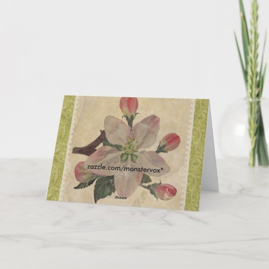 Blumen: Vintag Karte (Rückseite)