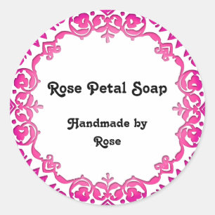Blumen Vintage Art Handgemachte Seifenetiketten Ro Runder Aufkleber