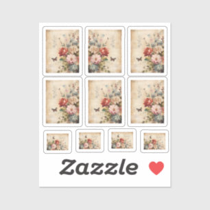 Blumen Vintage Collage 1 Aufkleber