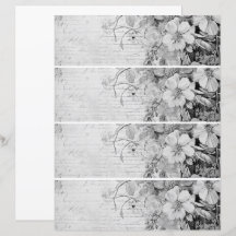 Blumen Vintage Collage 1 Schwarz und Weiß