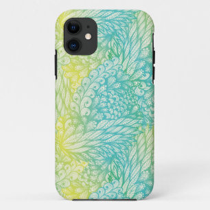Blumen Vintage Gelb und Blau Gradient Case-Mate iPhone Hülle
