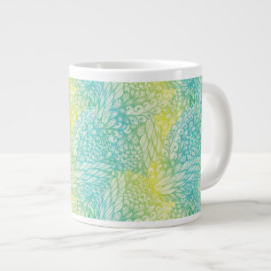 Blumen Vintage Gelb und Blau Gradient Jumbo-Tasse