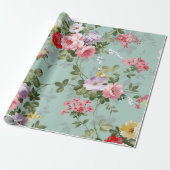 Blumen Vintage Geschenkpapier (Ungerollt)