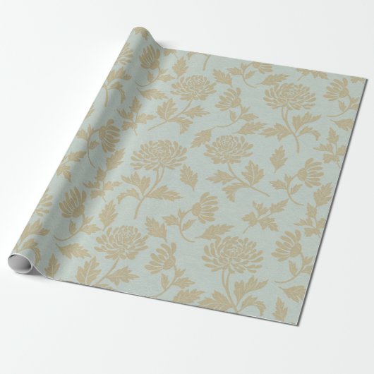 Blumen Vintage Geschenkpapier (Ungerollt)