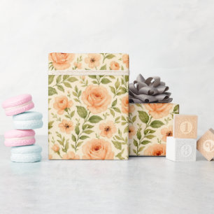 Blumen-Vintage-Geschenkpapier. Geschenkpapier