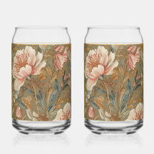 Blumen, Vintage, Glamouröse Gartenblüten, Trinkgef