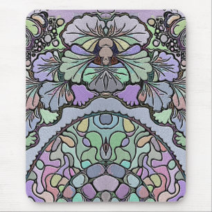 Blumen-vintage-mosaik lila pansy floral elegant mousepad