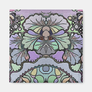 Blumen vintage Mosaik lila Stiefmütterchen floral Magnet