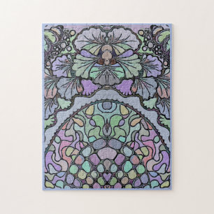 Blumen vintage Mosaik lila Stiefmütterchen floral Puzzle