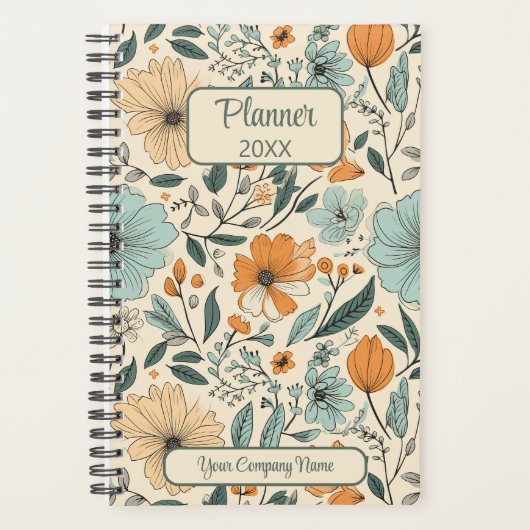 Blumen-Vintage-Muster Planer (Vorderseite)