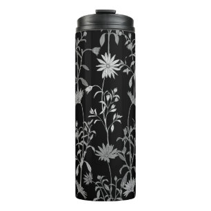 Blumen-Vintage: nahtloser Hintergrund für Einladun Thermosbecher