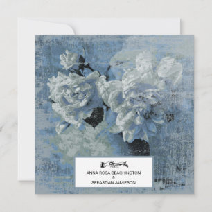 *~* Blumen Vintage Pfingstrose AR23 QR RSVP HOCHZE Einladung