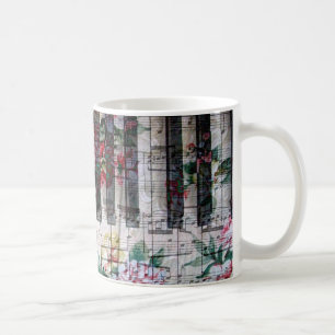 Blumen vintage-Pianist-Keyboad-Musik Kaffeetasse