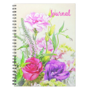 Blumen Vintage-Stil Blumenstrauß Journal Notizbuch Notizblock