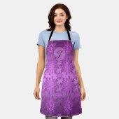 Blumen-Vintage-Veilchen-Muster-Schürze Schürze (Getragen)