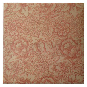 Blumen Vintage William Morris Rosa und Mohn Fliese