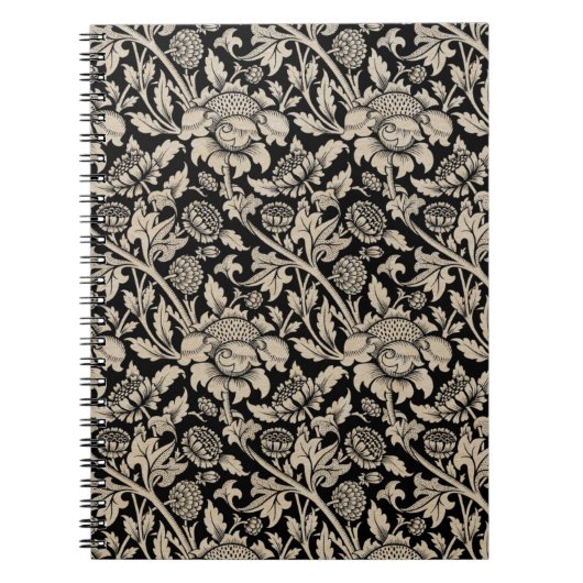 Blumen Vintages Hintergrund Notizblock (Vorderseite)
