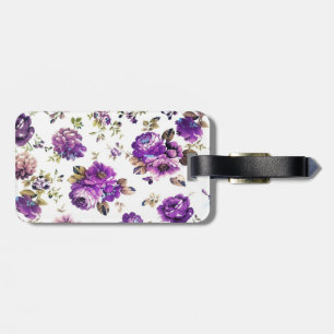 Blumen-Violett-Muster Gepäckanhänger