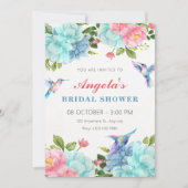 Blumen Vogel Brautparty Einladung (Vorderseite)