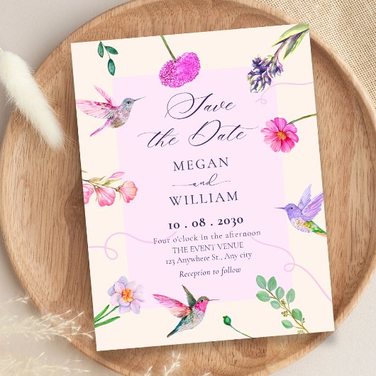Blumen Vögel Hochzeit Save The Date