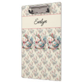 Blumen-Vogel mit pastellfarbenem Boho-Charme Klemmbrett (Links)