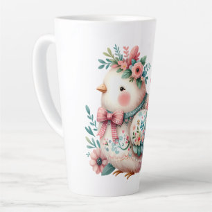 Blumen-Vogel mit pastellfarbenem Boho-Charme Milchtasse