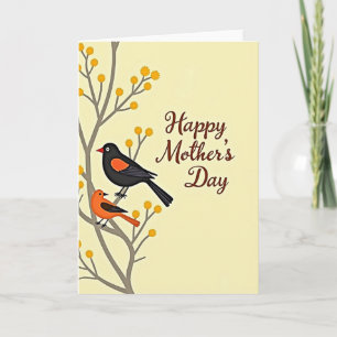 Blumen-Vogel-Muttertags-Karte Karte