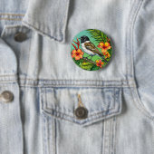 Blumen-Vogel-Ornament Button (Beispiel)