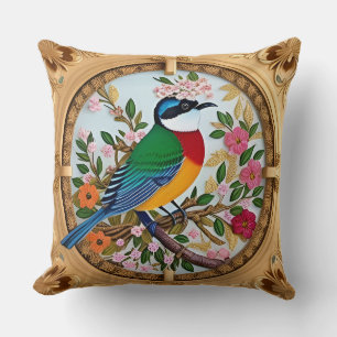 🌸 Blumen-Vogel-Wurfkissen Singvögel Heimdekoratio Kissen