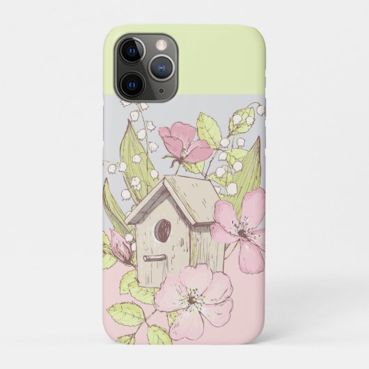 Blumen-Vogelfarben-Colorblock Case-Mate iPhone Hülle (Rückseite)