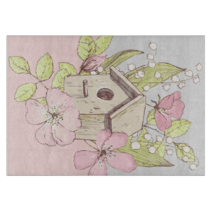 Blumen-Vogelfarben-Colorblock Schneidebrett