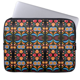 Blumen-Volks-Kunst Modern Laptopschutzhülle