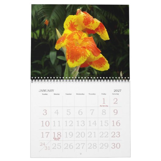 Blumen von Costa Rica Kalender (Jan 2027)