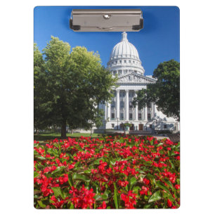 Blumen vor dem State Capitol Building Klemmbrett