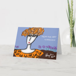 Blumen wachsen 7"" Karte des Gruß-x5 w/env