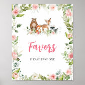 Blumen-Wald-Baby-Party-Geschenke-Schild Poster (Vorne)