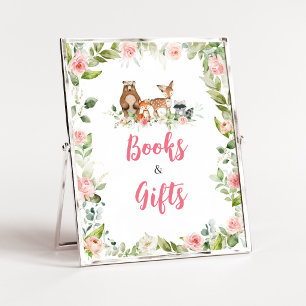 Blumen-Wald-Baby-Shower-Bücher und Geschenke Schil Poster