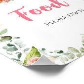 Blumen-Wald-Baby-Shower-Essensschild Poster (Ecke)