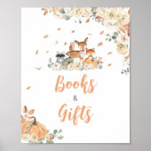 Blumen-Waldtiere Bücher und Geschenke Schild (Vorne)